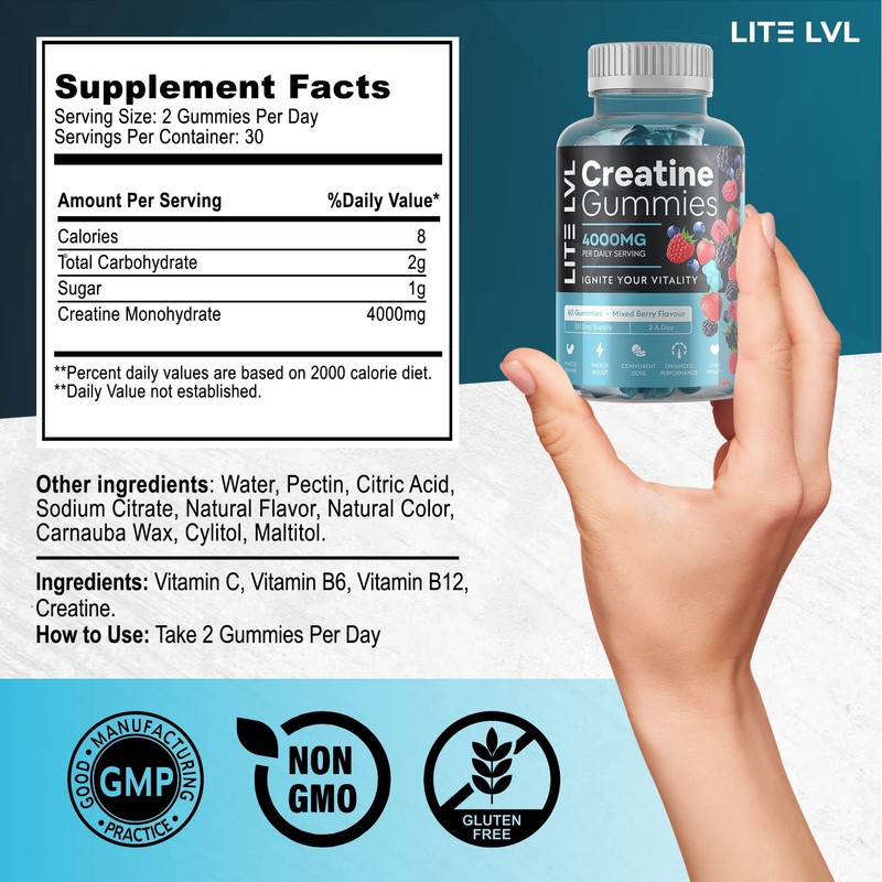 Creatine Monohydrate Gummies | 4000mg Daily Serving Creatine Gummies in