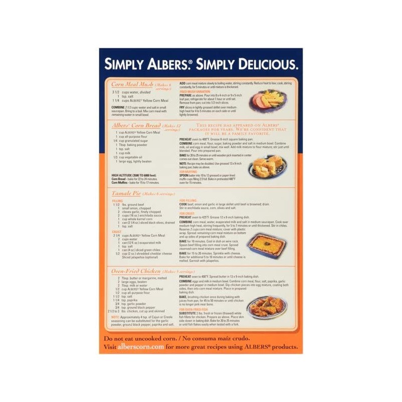 Albers Yellow Corn Meal, 40 OZ (Pack of 4)