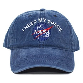 NASA I Need My Space Pigment Dye Embroidered Hat Cap Unisex Adult Multi (Navy),One Size