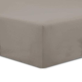 Vision Fitted sheet, 100% cotton, taupe, 140 x 190 cm