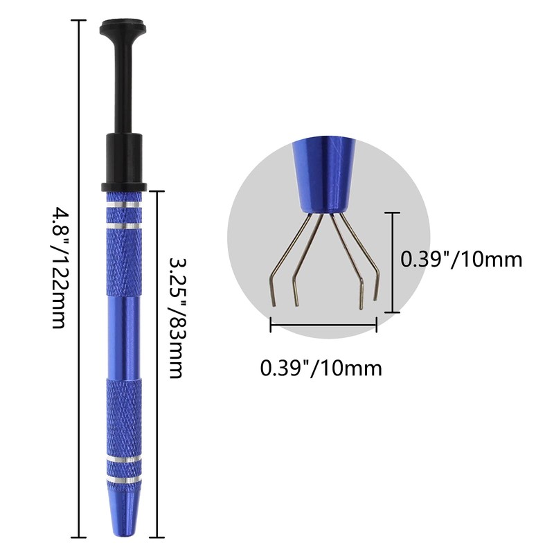 Jiozermi Pick Up Tool, IC Clip Tweezers, Blue, 2 Psc