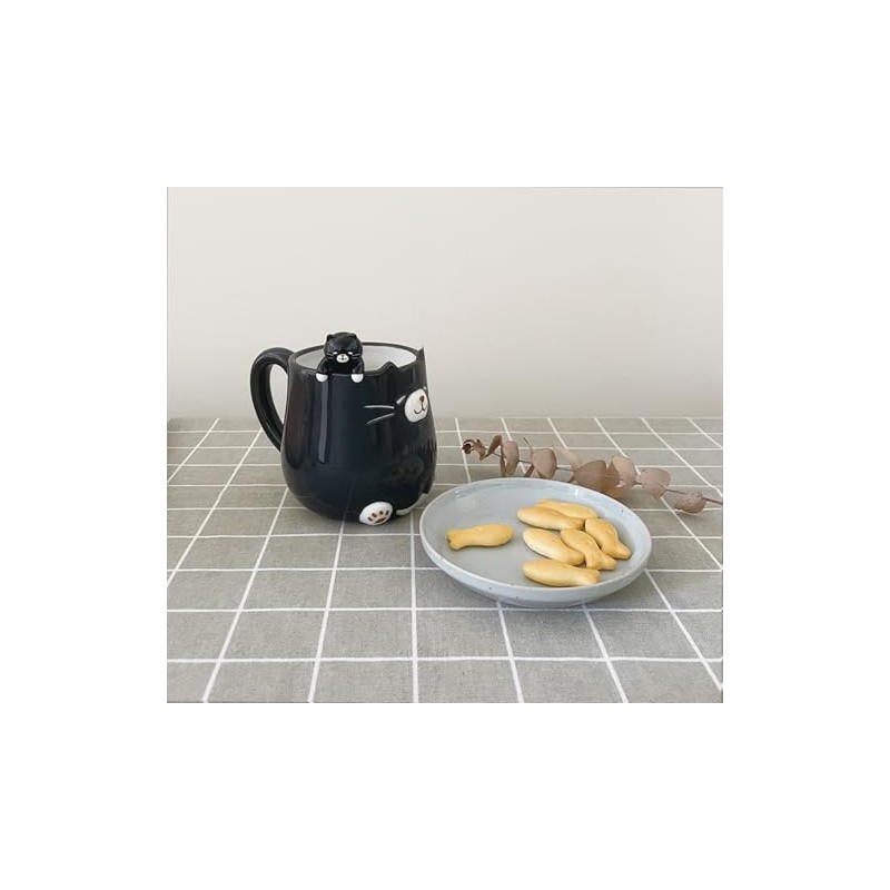 Deco Corporation Nekochill Tail Cat Spoon, Kuro Size: Approx. W2.7