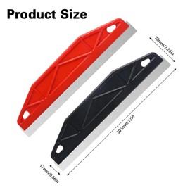 Paint Shield for Cutting in, 2 PCS Paint Trim Guard Stainless Steel Paint Guard Straight Edge Painters Tool for Repairing Cutting Wallpaper (Black/Red)