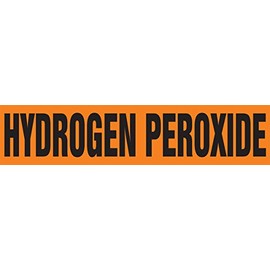 Accuform RPK459SSA Self-Stick "Hydrogen Peroxide" Pipe Marker for 3/4" to 1-1/4" OD Pipe, Black on Orange, 1" H x 8" W