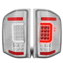 DNA MOTORING TL-CSIL07-LED-3D-CH-CL LED 3D Tail Light Assembly Driver & Passenger Side [Compatible with 07-14 Chevy Silverado 1500 2500 HD 3500 HD]