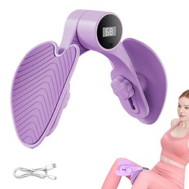 Hengrongshen Thigh Trainer, Purple Leg Press for Home, Intelligent Counting, Three Speed Adjustment, Pelvic Floor Trainer, Ideal for Buttocks, Leg Press and Pelvic Floor Training