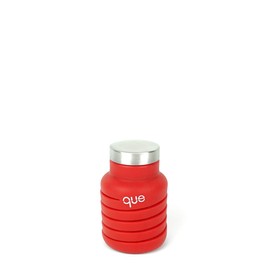 Que Bottle | Diseñado para viajes y al aire libre Botella de agua plegable – Silicona de grado alimentario/libre de BPA, ligero/respetuoso del medio ambiente – 12 oz (rojo hoguerra)