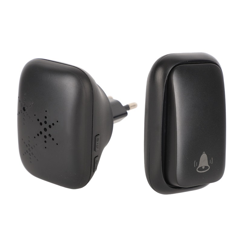 Black Self Powered Wireless Doorbell No Wiring Punching Outdoor Welcome