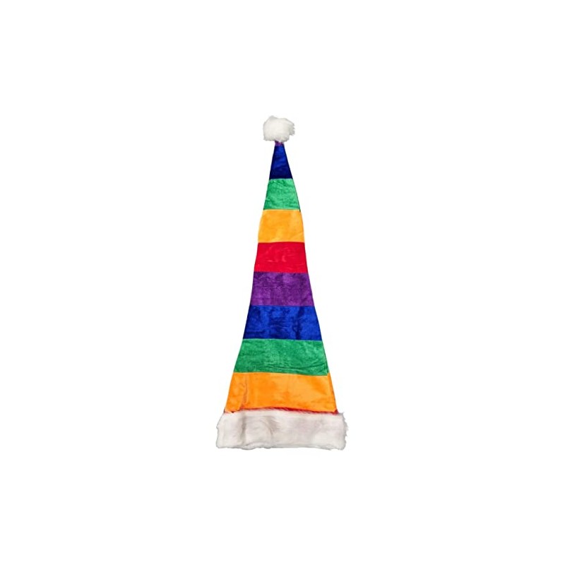 Ciffre Large XXL Long Christmas Hat Santa Hat Rainbow Colourful