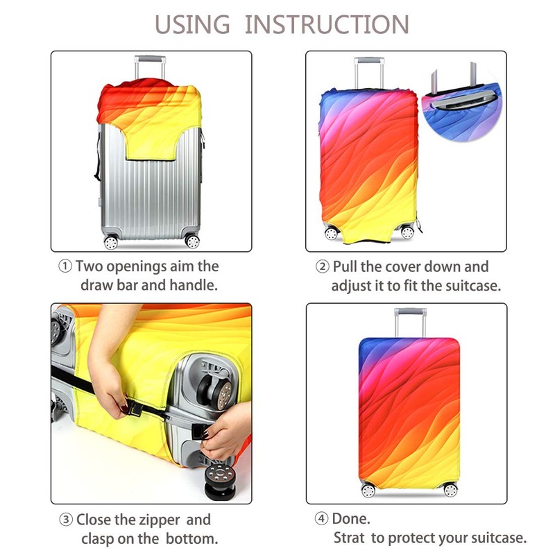 TRAVEL KIN Thickened Luggage Cover ，Washable Travel Gear Cover，18/24/28/32 Inch