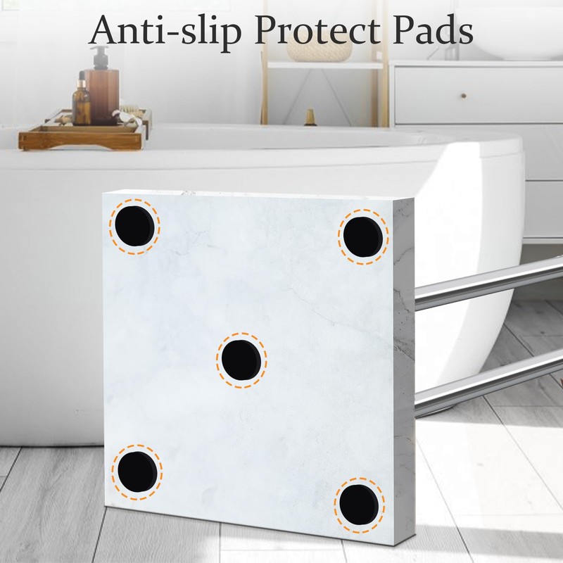 Kayfia 40" Standing Towel Rack with Weighted Marble Base, Width