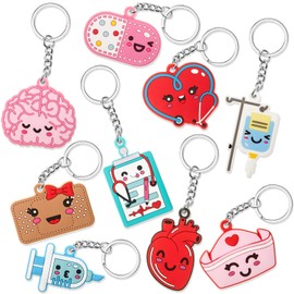 Henoyso 9 Pcs Cna Week Gifts 2025 Nurse Keychain Bulk Nursing Appreciation Gifts for Medical Graduation Party Supplies(Pretty Style)