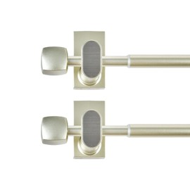 2 Pack Magnetic Curtain Rod for Metal Doors Windows,16 to 28 Inch,Multi-Use Adjustable Appliance for Iron and Steel Place,Tool Free,Nickel