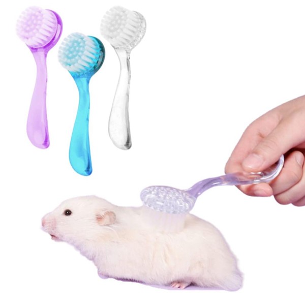 KUNBIUH 3PC Small Animal Bath Brush with Lid Soft Cleansing