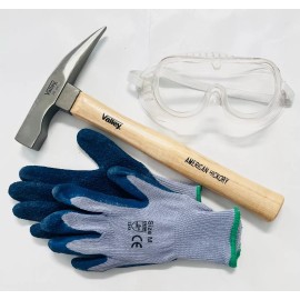 Valley 20 OZ Rock Pick Hammer with Hickory Handle / one pair of gloves and one goggle