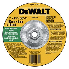 DeWalt DW4759 7" x 1/4" x 5/8"-11 Concrete/Masonry Grinding Wheel