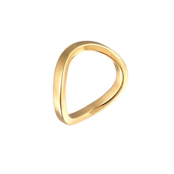 Elli Women's Stacking Basic Wave Filigree Gold Ring, Brass, No