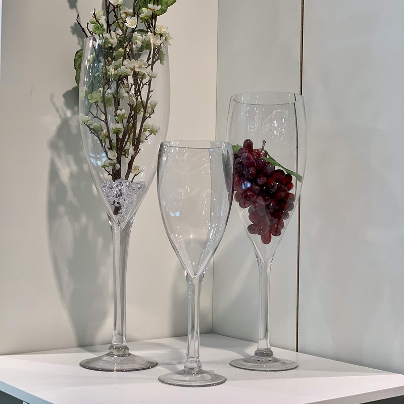 WGVI WGV Champagne Glass Vase, Width 6", Height 20", (Multiple