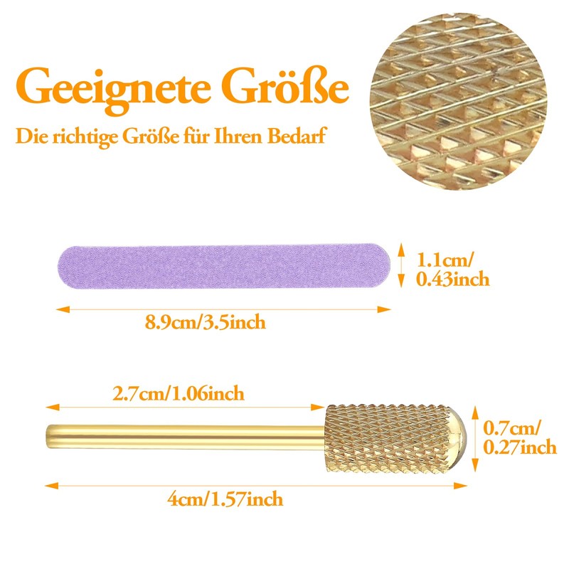 Set of 2 Nail Drill Bits with 2 Nail File,