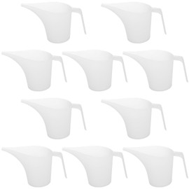 ZEONHAK 10 PCS Plastic Funnel Pitcher Measuring Cup with Long Spout, 1000ml/32oz Soap Making Cup, Measuring Funnel Pouring Pitcher for Making Candle and Baking Pancake Batter Sauces, Oils