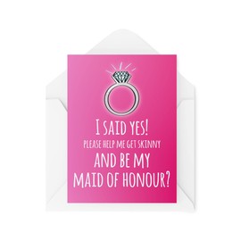Funny Cards Engagement Card Hen Do Wedding Planner Day Maid of Honour I Said Yes Greeting Witty Humour Laughter Banter Joke Fun CBH87