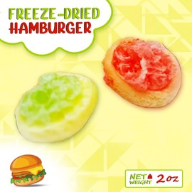 SWEETY TREATYCo. Freeze Dried Gummy Hamburger Candy - Unique Freeze Dry Gummy Candy - Perfect for Parties, Kids Treats and Travel-Friendly - 100% Natural Ingredients, No Artificial Flavors 2 Oz