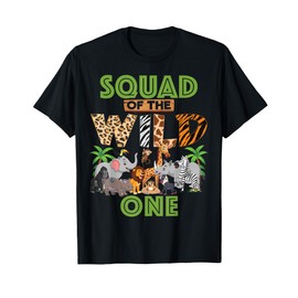 1st Birthday Zoo Safari Jungle Squad Of The Wild One B-day T-Shirt