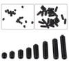 Fdit 200pcs M3 Black Carbon Steel Socket Cup Point Grub