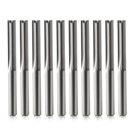 Trvoxviq Pack of 10 End Mill Cutter for Router, 2 Flutes Straight Cutter, 4 mm Shank, 4 mm Cutting Diameter, 22 mm Cutting Length CNC Milling Cutter for Density Plate, Solid Wood, Plywood