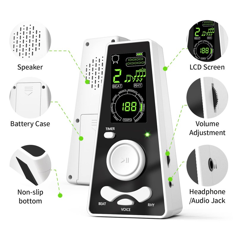 Electronic Digital Metronome for Musicians Piano Guitar Violin Instrument Volume