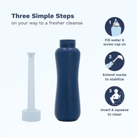 LUXE Bidet Portable Travel Bidet - 450-mL Capacity, Non-Slip, Ergonomic Bottle with Retractable Nozzle and Storage Bag
