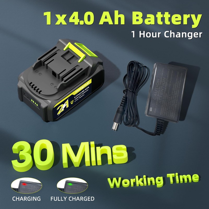 for Men Cordless Leaf Blower 21V: 500CFM 150MPH Electric Leaf