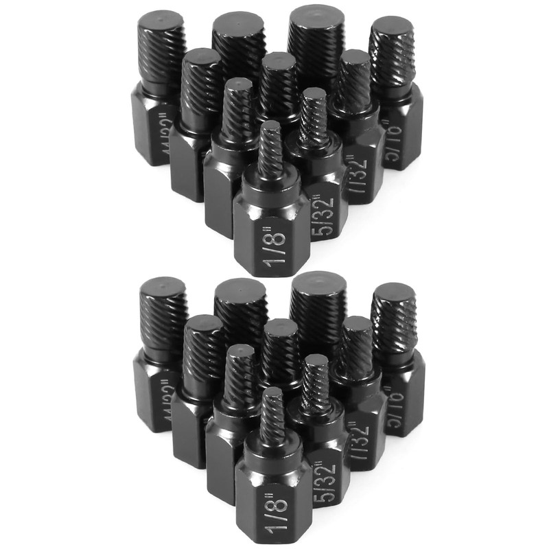 20Pcs Damaged Screw Extractor Set Alloy Steel Broken Screw Removal