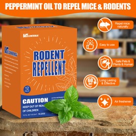 Mouse Repellent, Pest Control, Rodent Repellent Pouches, Mice Repellent, Natural Mice Deterrent for Homes/RVs, Child & Pet Safe Pest Control. Peppermint Oil to Repel Mice and Pouches, 12 Pack.