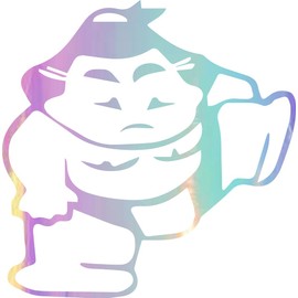 NBFU Sumo (Holographic Opal Purple) (Set of 2) Premium Waterproof Vinyl Decal Stickers for Laptop Phone Accessory Helmet Car Window Bumper Mug Tuber Cup Door Wall Decoration