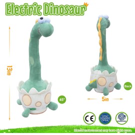 Singing and Dancing Dinosaur,Dancing Cactus Series Talking Dinosaur Baby Toy,Wriggle Singing Dino Repeats What You Say with Lighting UP and Recording Tummy Time Interactive Mimicking Toy for Kids