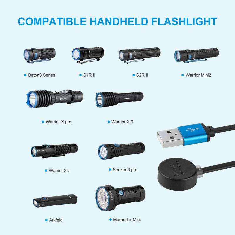 OLIGHT MCC3 Upgraded Smart Magnetic Charging Cable, 0.5m/1.64ft, Compatible Torch