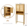 RoyalHouse Bamboo Over The Toilet Storage Cabinet with Bottom Shelf,