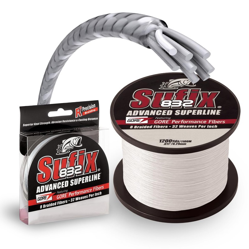 Sufix 832 Braid 80 lb Ghost 150 yards