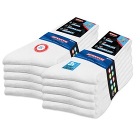 SOXCO 10 Pairs Men's Socks 9-12 6-11 Sports Crew Running Training Socks Men Women, Pack of 10 (6-8, White)