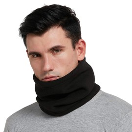 HGDGears Fleece Polar Neck Warmer Face Warmer Tube Scarf Sport Windproof Scarf for Winter - Black , size: l
