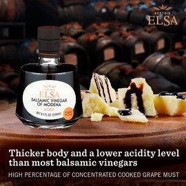 Elsa Italian Balsamic Vinegar of Modena Gift Set Includes Carrate and Dotale Bottles, Aceto Balsamico di Modena IGP, Medium-Low Density, Pack of (2) 8.4 Ounce Bottles