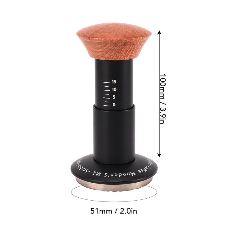 Coffee Tamper Spring Loaded Tamper Calibrated Coffee Tamper Wood Handle