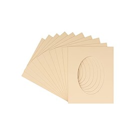 CountryArtHouse Beige Acid Free 16x20 Oval Picture Frame Mat with White Core Bevel Cut for 13x17 Pictures - Fits 16x20 Frame - Pack of 10 Matboard Show Kits With Acid Free Backings & Clear Bags