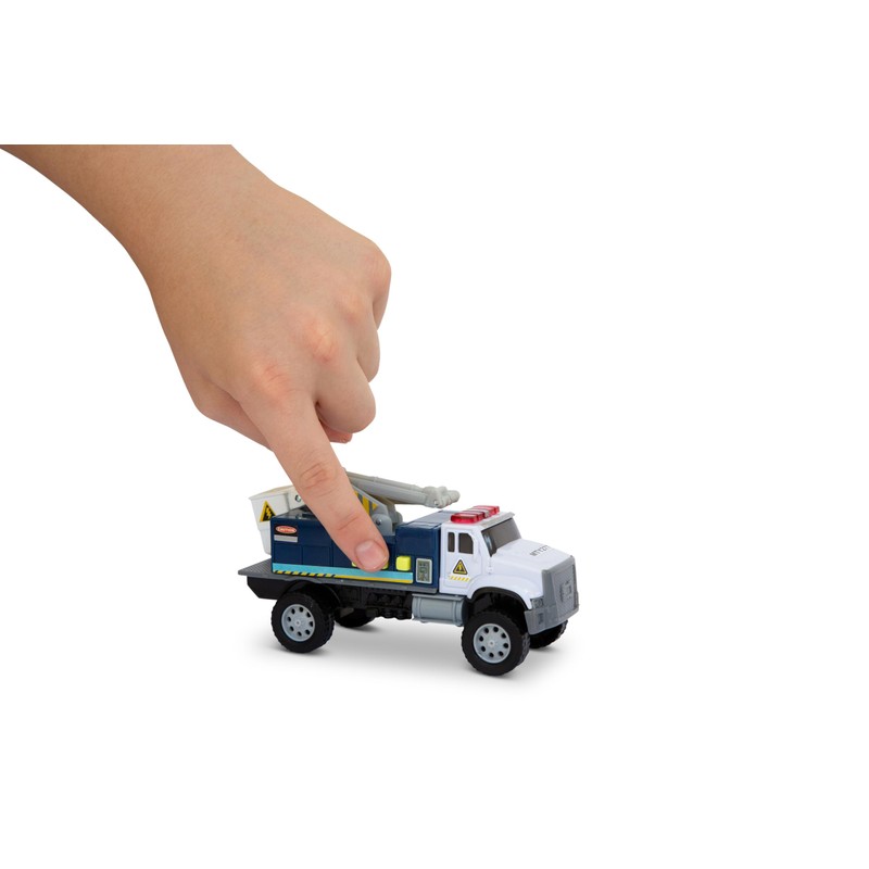 Mighty Fleet Toughest Minis 5" Cherry Picker Toy w/Lights &