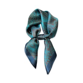 LumiSyne Silk Scarf Women's Square Scarf 70 x 70 cm Paisley Print Houndstooth Pattern Classic Retro Style Lightweight Satin Square Scarf Multifunctional Neckerchief Headscarf Bandana Headpiece