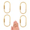 4pcs Brass Screw Lock Keychains, Durable Gold Key Ring Simple