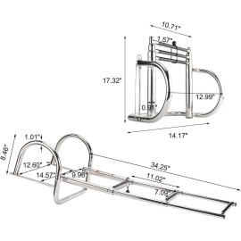 HYDDNice 3 Steps Pontoon Boat Ladder Stainless Steel Telescoping Inboard Dock Ladder