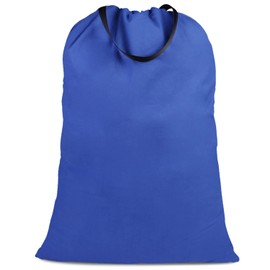 SANFERGE Cotton Canvas Laundry Bag with Handles & Drawstring Straps, Heavy Duty Extra Large Laundry Bags for Laundromat and Household, 25.5x34 Inch, Royal Blue