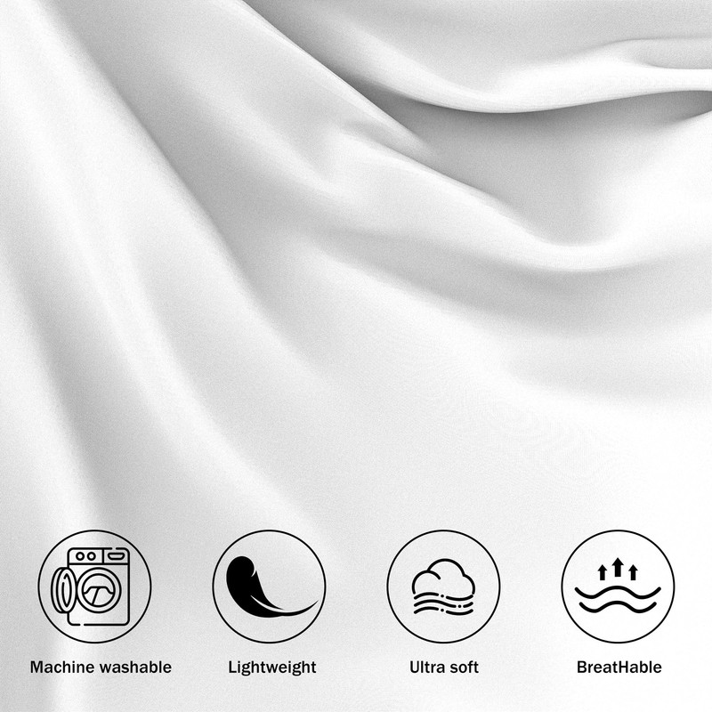 wyewye Single Fitted Sheet, White, 90x190 cm with 40 cm